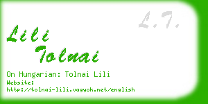 lili tolnai business card